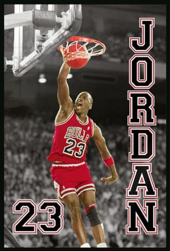 Close Up Michael Jordan - Gerahmtes NBA Poster (23 Slam Dunk) (Größe: 61cm x 91,5cm)