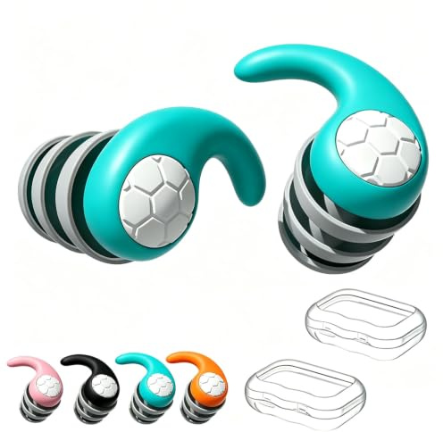 2 Pairs Swimming Ear Plugs for Kids - Silicone Waterproof Swim Earplugs for Surfing,Showering and Other Water Sports - Keep Water Out and Ear Protection,Cyan