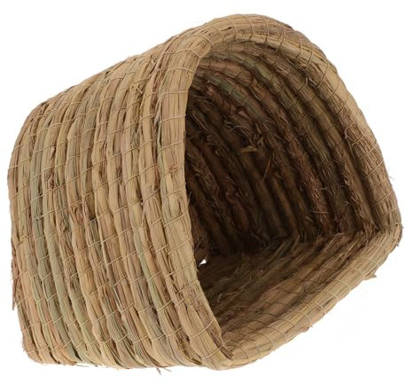 MERRYHAPY Wunderschön Geflochtenes Mittleres Nest Aus Natürlichem Stroh Geeignet Für Kleine Tiere Und Hamster Stabiles Atmungsaktives Legenest Für Hühner Und Meerschweinchen Komfortables LAN