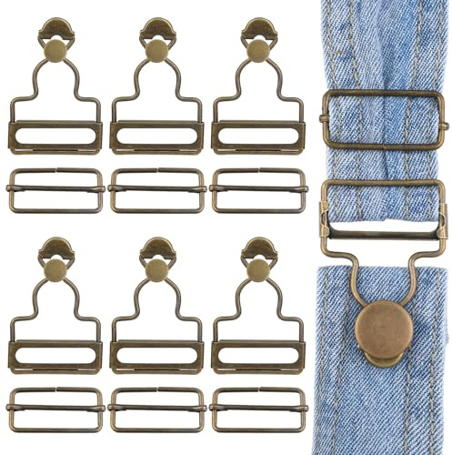 Aiyorse 6 Set Latzhosen Schnalle Latzhose Clips Latzhose Clip Schnalle Latzhosen Hosenträger Schnallen für Strapse Hosenträger Overall Latzknopf Hose Handtaschen Jacken Jumpsuits, Silber