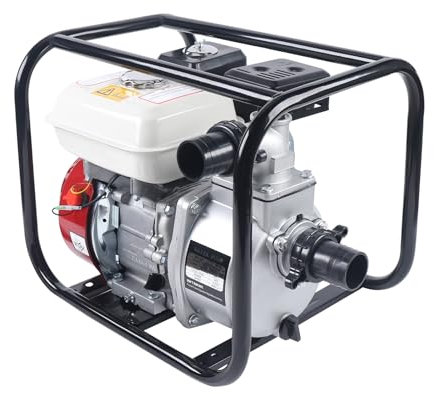 4 Takt GroßEr Kraftstofftank Benzin Schmutzwasserpumpe Manuell Motorpumpe Garten Brunnen Teichpumpe Kreiselpumpe Gartenpumpe Gas Water Semi Trash Pump Power Irrigation Transfer Wasserpumpe Schmutz