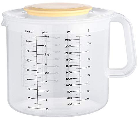 Fangxuee Vasos Medidores de Onzas de PláStico y Jarra Mezcladora para Hornear con Tapa Jarras/Jarras Medidoras de LíQuidos en Ml con Protector Salpicaduras