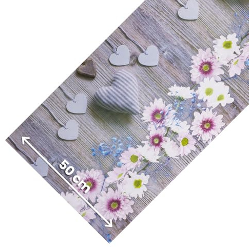 OLIVO.shop Tappeto Cucina Antiscivolo Lavabile, Passatoia Cucina Pvc, Tappeto Cucina in Pvc Gomma, Tappeto Corsia per Cucina JOKE (PARQUET HEARTS, 50x110 cm)