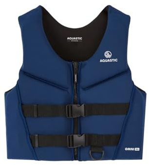 AQUASTIC Omni 50N - Belay Vest - Hochwertiges Neopren, EN ISO 12402-5, ideal für SUP, Kajak und Schlauchboot, leicht und komfortabel (Blau, XXL)