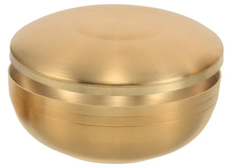 MAGICLULU Tazón Coreano de Acero Inoxidable con Tapa, Diseño una Capa, Fácil de Limpiar, Adecuado para Servir Platos Coreanos Auténticos y Cocinar Arroz al Vapor