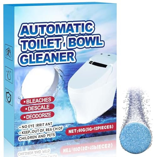 12PCS Powerful Toilet Cleaner Tablets Heavy Duty, Cleaner & Limescale Remover, Strong Toilet Descaler for Stains, Freshener & Cleaning, Easy Cleaning Solution