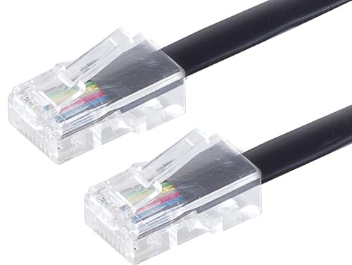 1aTTack.de 1 x 10 m – telefonkabel RJ45 (8P8C) kontakt västerländsk kontakt till RJ45 (8P8C) kontakt 8-ledare platt kabel för ISDN telefonsystem och telefoner