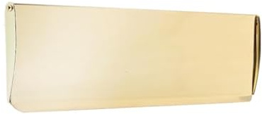Kooples Hardware Plain Inner Door Tidy – Neat Internal Letterplate Cover for Front Doors – Simple Draft Excluder & Privacy Plate in Classic Finish (Polished Brass, 280x80mm)