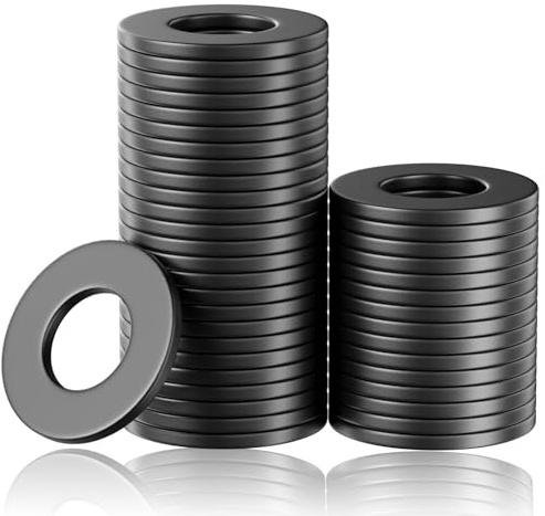 Lot de 100 rondelles M8 noires plates pour vis en acier inoxydable 304, entretoises rondes en métal, rondelles métalliques pour vis et boulons
