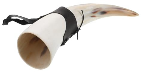 Milisten Trompette Corne De Bœuf Viking 30-36 Cm Grosse Capacité Corne Naturelle Vintage Décoration Médiévale