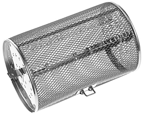 OFFSCH Stainless Steel Rotisserie Grill Basket for Oven Air Fryer, 140x180mm Metal Rotary Cage Grill Basket Compatible Electric Oven and Barbecue Cooking