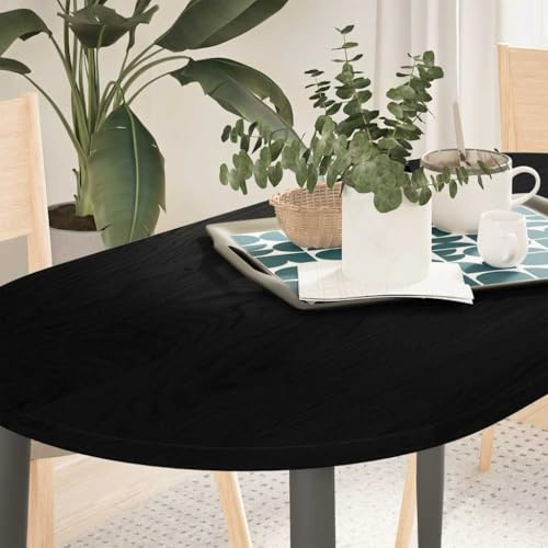 ROMHZKS Tischplatte Dunkelbraun 120x60x2 cm Massivholz Eiche Oval Holzplatte für Möbelbau Esstischplatte Holz Wohnzimmertischplatte für Küche Esstisch