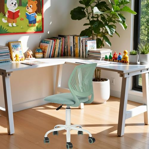 FurnitureR Kinderstuhl höhenverstellbar für Schreibtisch, ergonomischer bunter Jugendstuhl mit Rückenlehne & Armlehnen, Drehstuhl mit 5 Rollen, für Kinder 3–10 Jahre, bis 100 kg belastbar