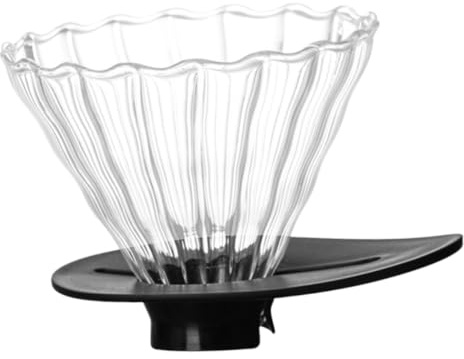 Toyvian Filtro de Café Embudo de Vidrio Resistente al Calor Reutilizable y Duradero Compatible con Tazas y Cafeteras Fácil de Limpiar y Almacenar para Preparación Manual Reutilizable