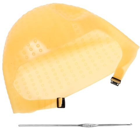 Lurrose Cappellino in Silicone Riutilizzabile per Colorazione Chioma, Facile da Usare, Set da 1, per Colpi di Sole Professionali in Salone, Colore Marrone