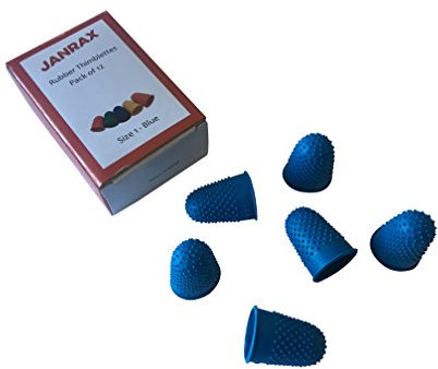 12 Stück blau Nr. 1 Gummi Fingerhüte – Medium Fingerhut Finger Cones