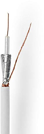 NEDIS Cavo coassiale | RG59U | 75 Ohm | Doppio Schermo | Eca | Tondo | PVC | Bianco | Confezione Regalo 100.0 m 100.0 m