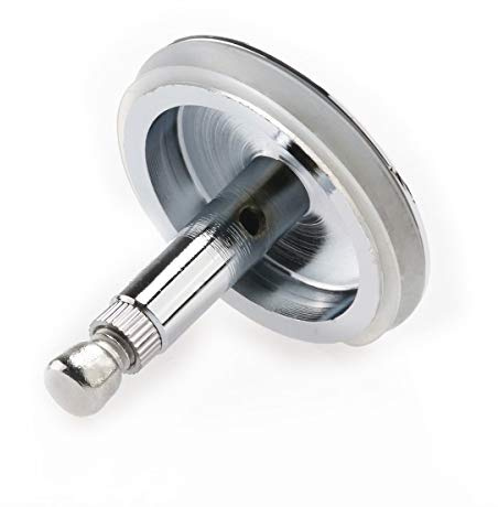 HUI JIN Ablaufstopfen für Badewanne, Waschbecken, Chrom, Durchmesser 44 mm, silberfarben