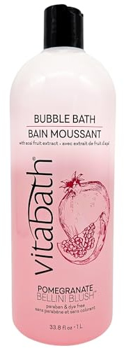 Vitabath Pomegranate Bellini Blush Bubble Bath Rich Foaming Bubbly Soak & Relaxing Aromatherapy Moisturizing & Nourishing Indulgent Suds for Women & Men All Skin Types - 33.8 fl oz
