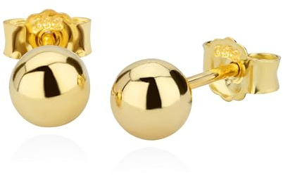 NKlaus Ohrstecker aus 333 Gelbgold in Kugelform, mit Butterfly, 2 Stück