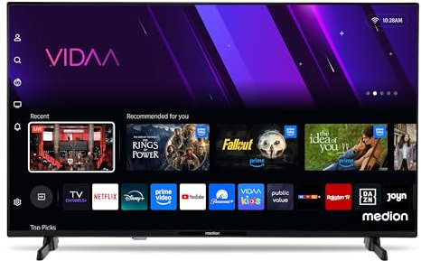MEDION 100,3 cm (40 Zoll) Full HD Fernseher (Smart-TV, HDR, VIDAA Store, Netflix, Prime Video, Disney+, DAZN, Paramount+, HbbTV, PVR, Bluetooth, MD 840101)