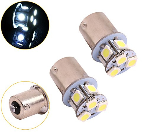 Lampadine R5w Posizione Led Auto Lampada Led per Posizione Auto Bombilla R5w Ebtools Adatto Brake Light Bulb 2pcs White Ba15s 1156 5050 8smd Super Bright Low Power Car Lights Bulbs Acc