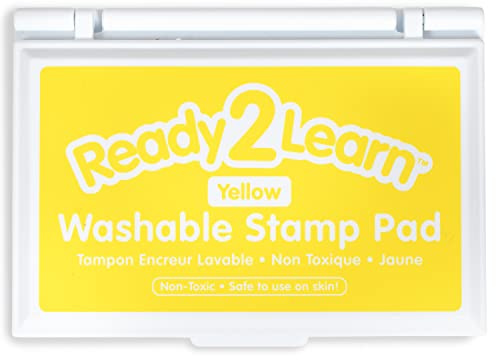 READY 2 LEARN Washable Stamp Pad | Yellow | Non-Toxic | Fade Resistant | Decorate Scrapbooks, Posters and Cards