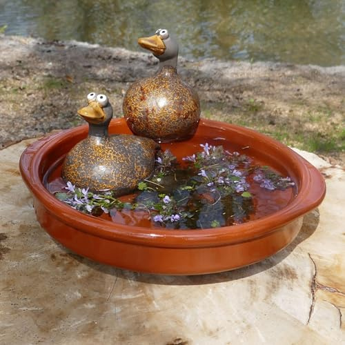Tabouret de clôture en céramique en forme de canard - Décoration de jardin - 2 modèles