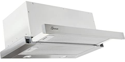 GURARI Flachschirmhaube GCH B 135 IS + 2x Kohlefilter, Dunstabzugshaube Flachschirmhaube 60cm Einbau 1000m³/h Edelstahl
