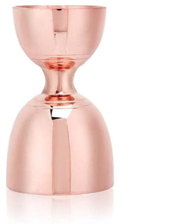 HOHXFYP Jigger de 30 ml y 60 ml,Jigger de Barra de Acero Inoxidable de Grado Alimenticio con Escamas Transparentes,Jigger de Tratamiento de Proceso de Galvanoplastia y Dise?o (L-Oro rosa)