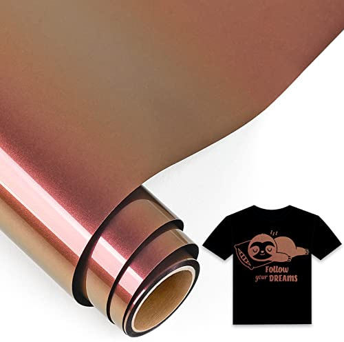IModeur 5 fot kameleont plotterfolie textil guld till fuchsia – 30,5 x 152,5 cm flexfolie plotter textil för silhuett, kläder, mössor, byxor, andra tyger