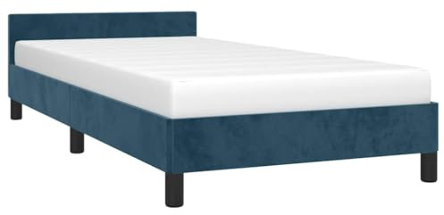 vidaXL Giroletto senza Materasso Blu Scuro 90x200 cm in Velluto