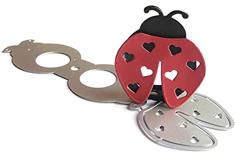 ISAKEN Stanzschablonen Metall Stanzformen Prägeschablonen Blume Schmetterling Herz Marienkäfer Schablonen Scrapbooking Schablonen Valentinstag Weihnachten Geburtstag für DIY Karten Album