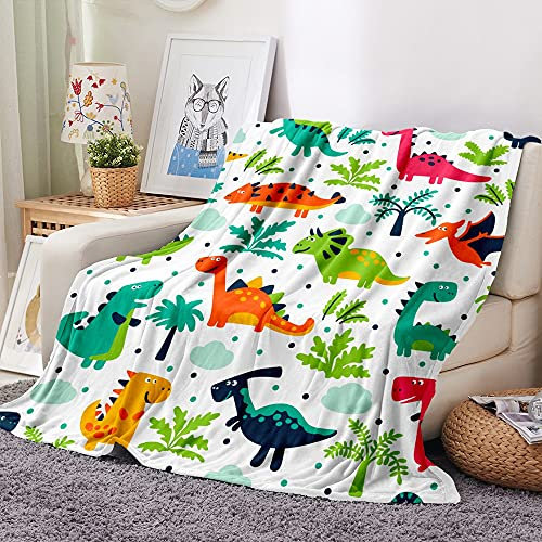 Boceoey Decke Sofa Kuscheldecke Flauschig 150x200 cm - Weich Warme Fleecedecke für Bett Couch - Wohndecke als Couchdecke Bettüberwurf Tagesdecke Campingdecke Dinosaurier