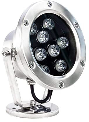 Luci subacquee a LED - Luci da laghetto ad angolo regolabile a 360° 12V, sommergibile in acciaio inossidabile impermeabile IP68 per fontana da piscina da giardino all'aperto Cambio colore RGB ( Color