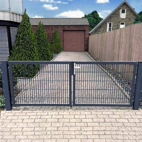 Doppelflügeltor Einfahrtstor Gartentor Matten-Tor Hoftor Anthrazit 250cm x 123cm