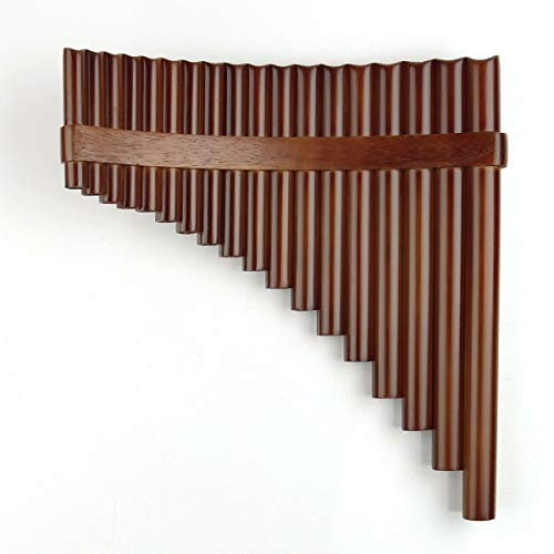 18 rör panflöjt F-nyckel kinesisk traditionell musikinstrument brun panpipe (18 höger hand)