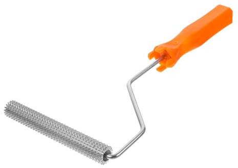 Angoily Selbstnivellierende Entschäumer Rollbürste Aus Glasfaser Mit Nagelrollergriff Für Zementboden Und Estrich Langlebiges Entschäumungswerkzeug Für Handwerk Und Renovierung