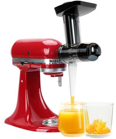 Masticating Entsafter Aufsatz für KitchenAid Standmixer, Entsafter Maschine für Kitchenaid Mixer-Aufsätze, Kaltpresse Entsafter mit Dual Mouth Feed Chute für KitchenAid Mixer-Aufsätze