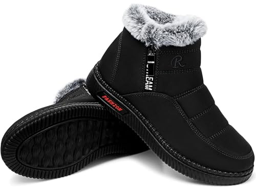 Csgkag Botas de Nieve Mujer Botines de Invierno Botas Calientes Fur Forro Cálido con Cremallera Antideslizantes Aire Libre Boots