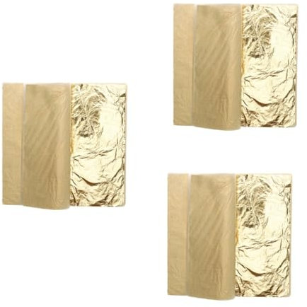 Hohopeti 300 Blatt Gold Blatt bildrahmen Art Decor Imitation Gold Leaf Gold foil Sheets Blattgoldfolie Goldfolien-Papierhandwerk Nachahmung von Blattgold gefälschtes Blattgold Golden