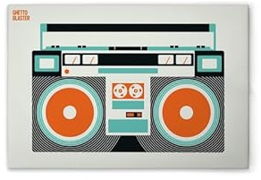 A.S. Création Leinwandbild Retro Ghettoblaster - Wandbild in Creme, Schwarz - 75 x 50 cm - DD132320