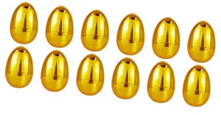 Perfeclan Goldene Eier, Osterjagd-Zubehör, Dekoration, unbefüllt, DIY-Bastelgeschenke, Festliche, befüllbare Ostereierkörbe, Preise für Feiern, 12 StÜcke