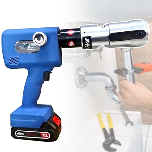 VNATWGOO Pinze per Pressatura Elettriche A Batteria per Crimpatura Tubi, Kit Crimpatrice per Tubi Idraulici, con Matrici Regolabili E Olio Interruttore,DN25
