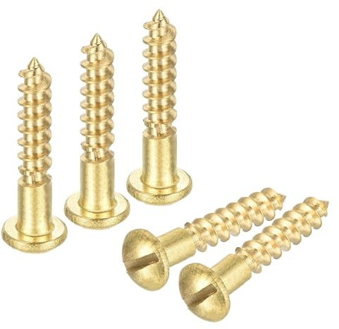 QUARKZMAN Vis à Bois M3.5 X 20mm à Tête Ronde Fendue en Laiton Autotaraudeuse 20 Pcs