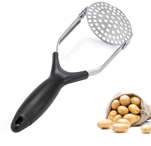 Stainless Steel Potato Masher with Soft Grip Non-Slip Handle Masher Ricer for Mashed Potatoes Baby Food Fruits & Vegetable Dishwasher Safe Best Cooking Tool & Kitchen Gadget