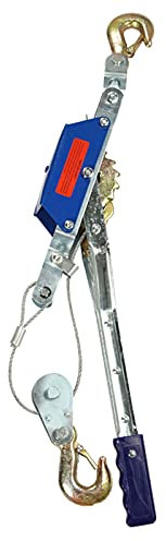 HYBMRQVD Manual Winch, Lever Power Puller Winch, Cable Puller Hand Winch with Cable and Hook, Heavy Duty Hand Power Puller for Construction Highway Bridge, Traction:1t/2t/4t, Anti-Reversal Design