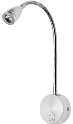 DIYEAH Lampe De Chevet Led Flexible À Col De Cygne Applique Murale De Lecture Veilleuse Pour Chambre Éclairage Direct 3W Argent Brossé