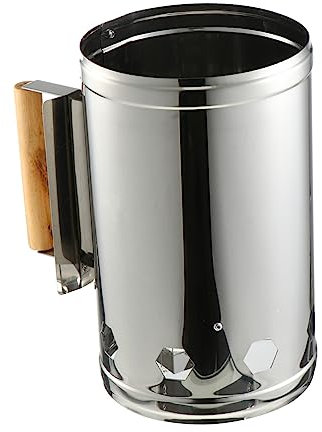 SOIMISS 1pezzi Accensione per Barbecue all in Inossidabile Manico in Legno Isolante Termico per Ventilazione per d Aria