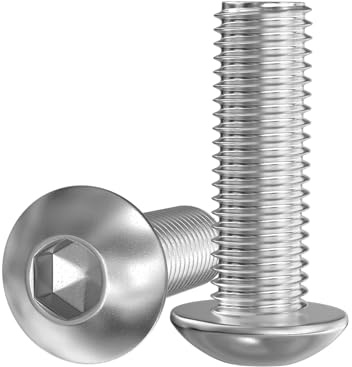 GUEEYUAW 20 Piezas Tornillo de Cabeza Redonda M8 x 20 mm, Acero Inoxidable 304 A2 V2A Tornillos Hexagonales Interiores